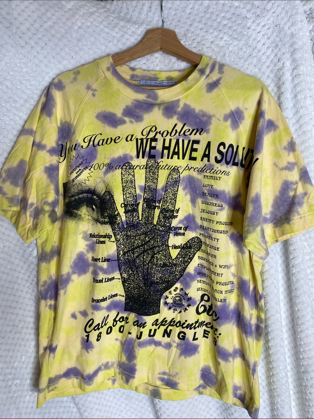 Tie-Dye Jungles Solutions Graphic Palmistry Tee